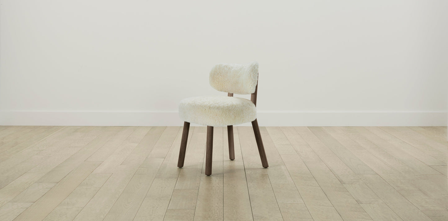 The Jane - Shearling Ivory Dining Chair