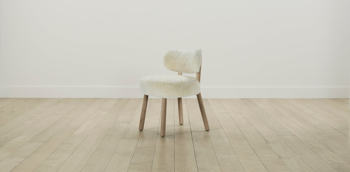 The Jane - Shearling Ivory Dining Chair