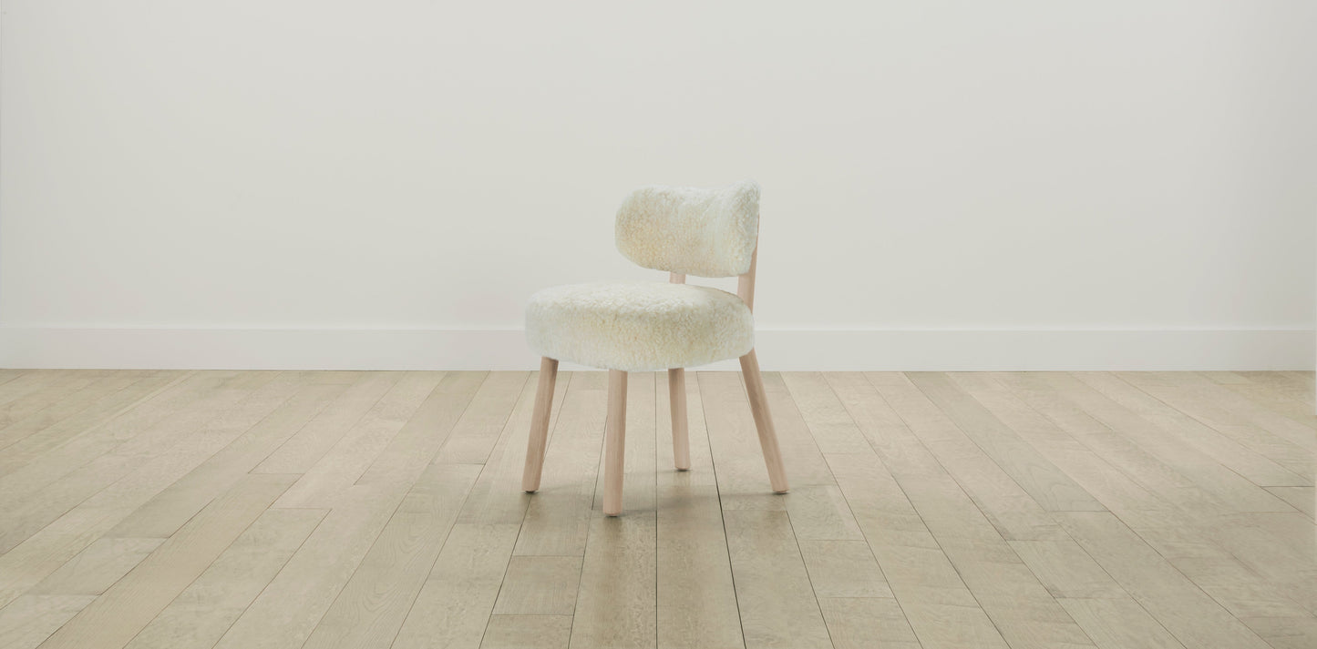 The Jane - Shearling Ivory Dining Chair