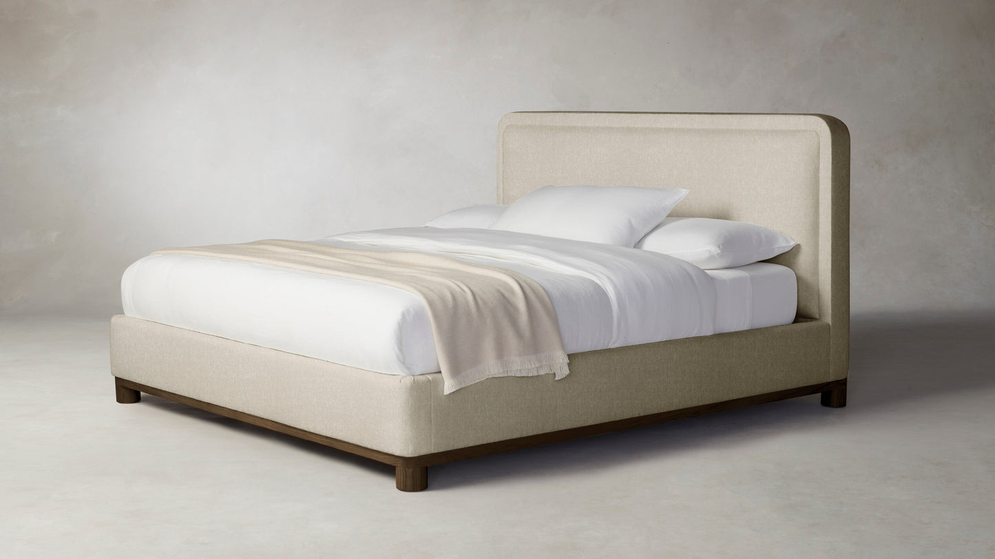 The Kent - Performance Stonewashed Linen Clamshell Bed - 41" Headboard