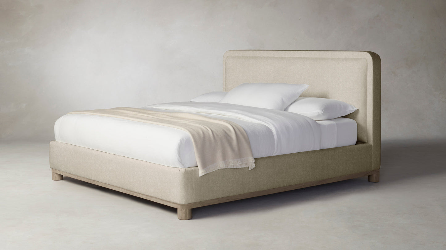 The Kent - Performance Stonewashed Linen Clamshell Bed - 41" Headboard