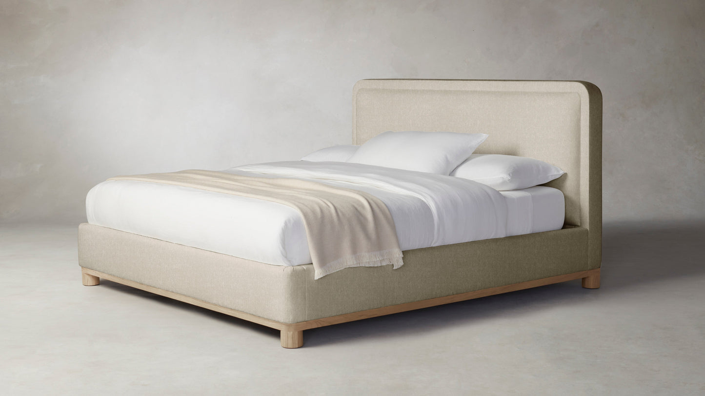 The Kent - Performance Stonewashed Linen Clamshell Bed - 41" Headboard
