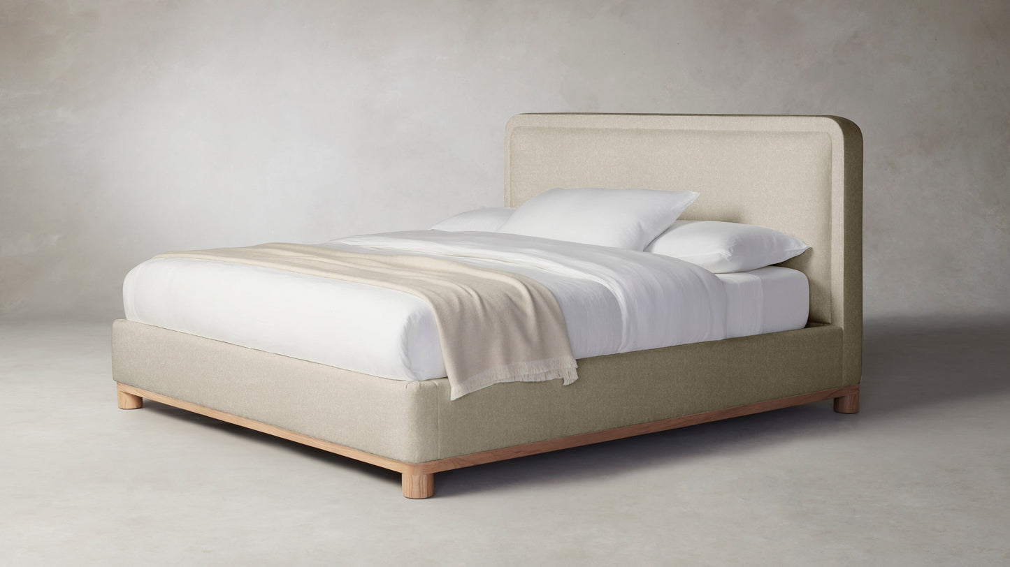The Kent - Performance Stonewashed Linen Clamshell Bed - 41" Headboard