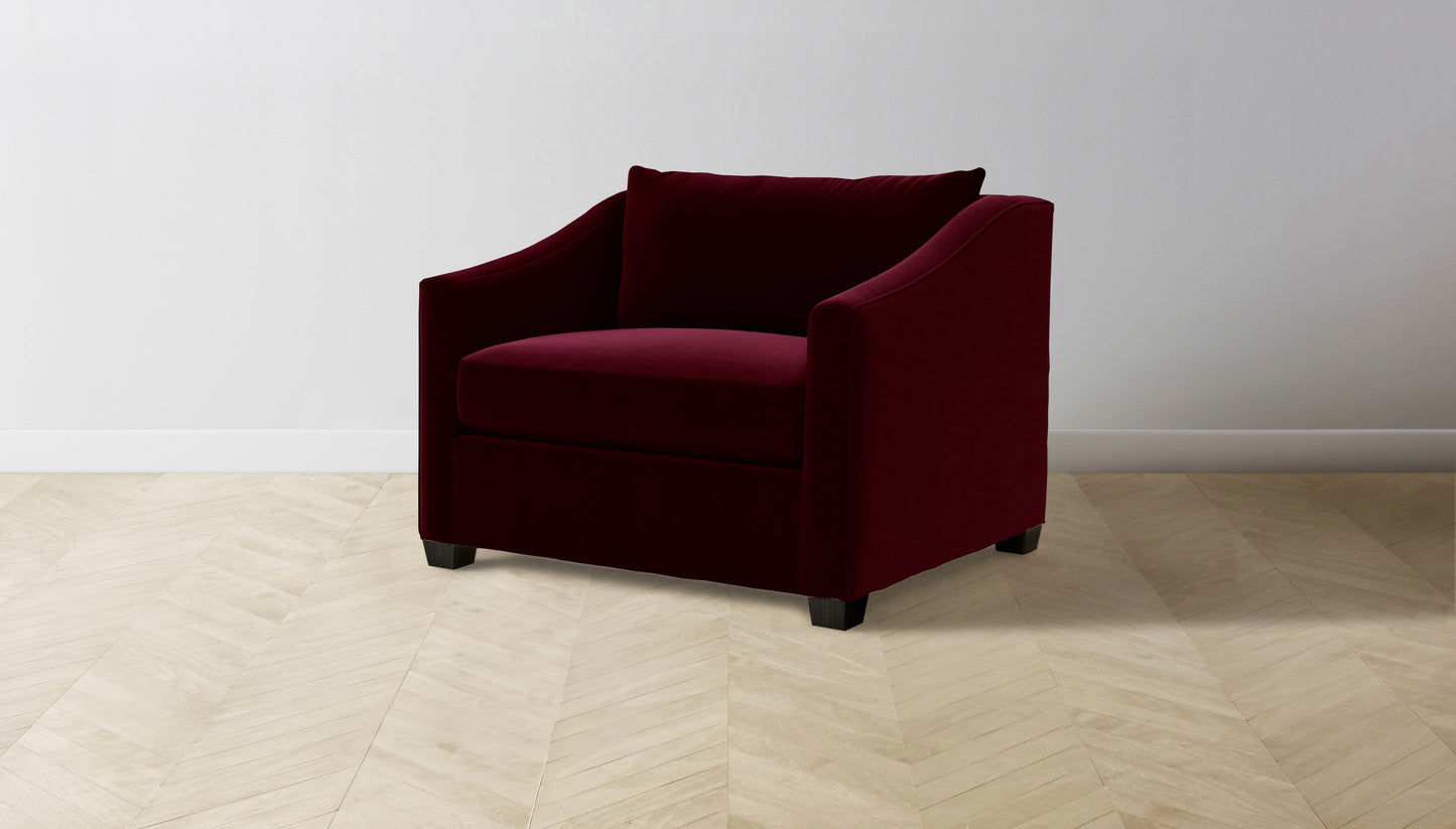 The Sullivan - Mohair Crimson Chair and a Half