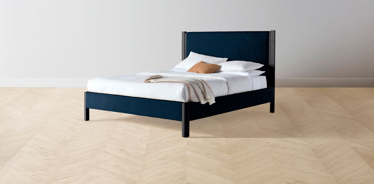 The Thompson - Mohair Admiral Bed - 48" Headboard - Muslin on reverse