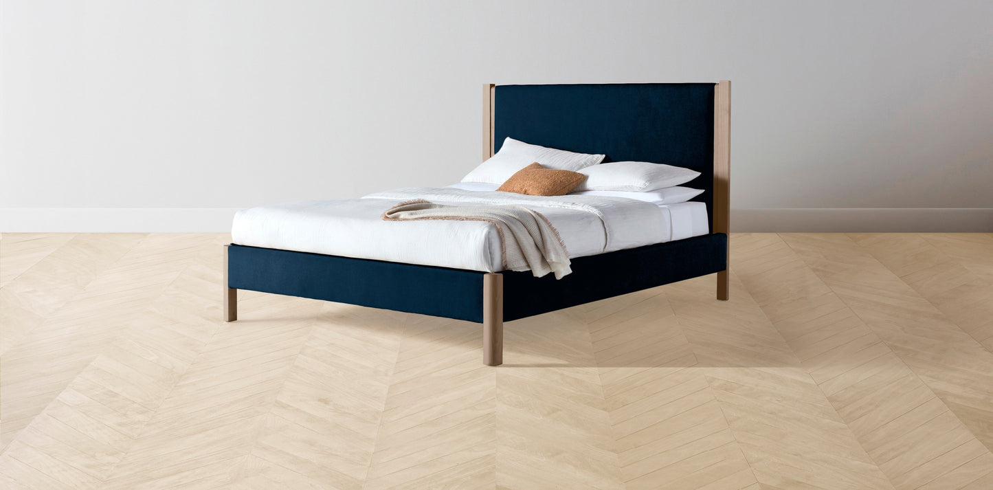 The Thompson - Mohair Admiral Bed - 48" Headboard - Muslin on reverse