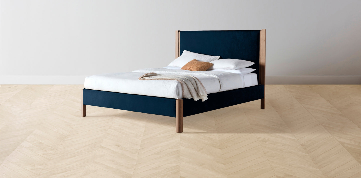 The Thompson - Mohair Admiral Bed - 48" Headboard - Muslin on reverse