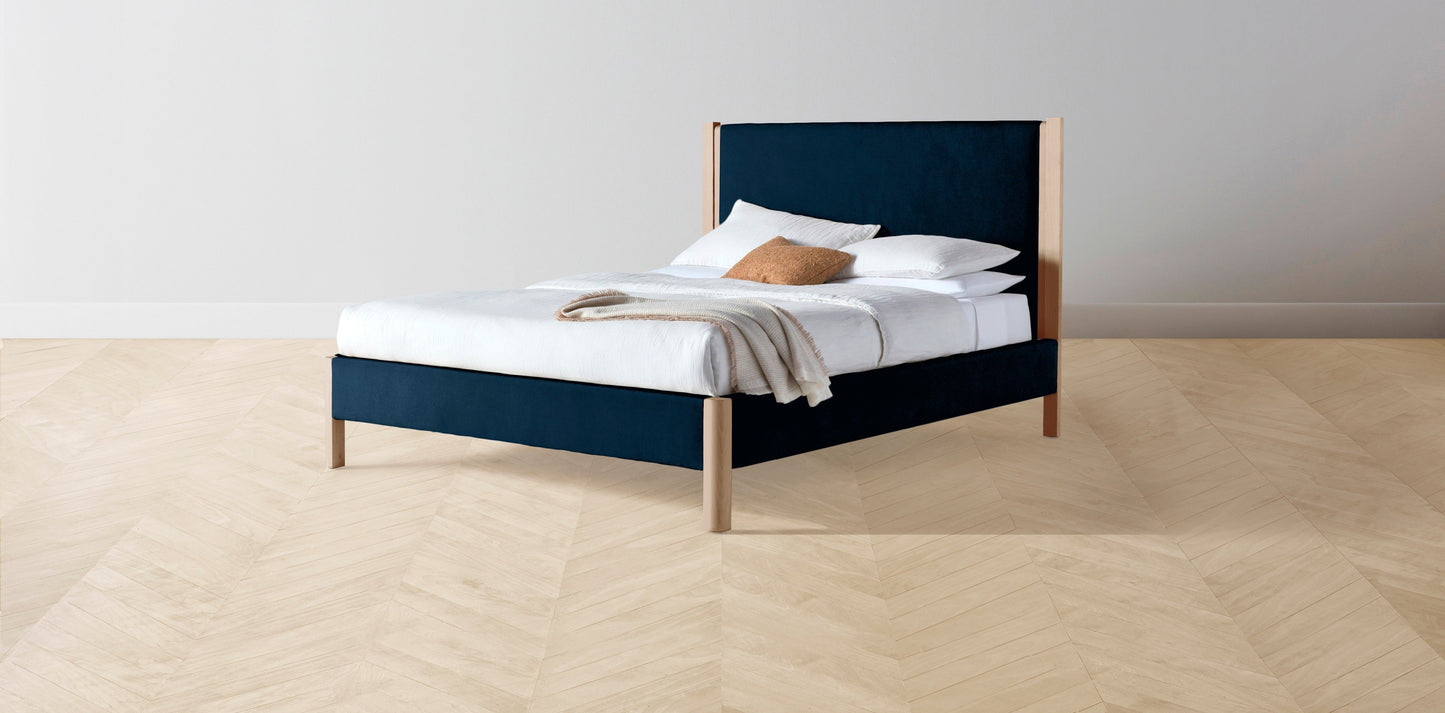 The Thompson - Mohair Admiral Bed - 48" Headboard - Muslin on reverse