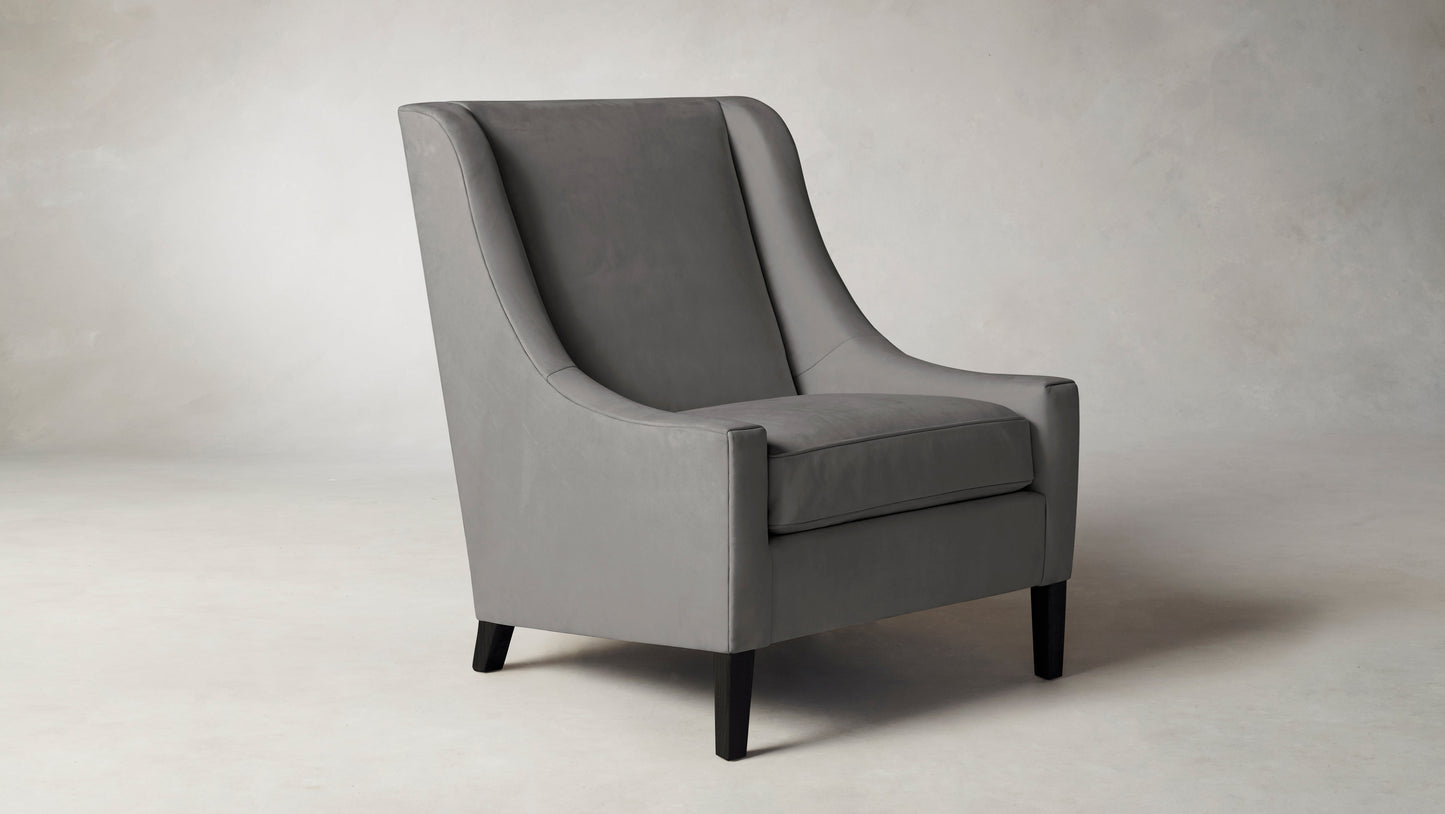 The Chrystie  - Nubuck Leather Asphalt Chair