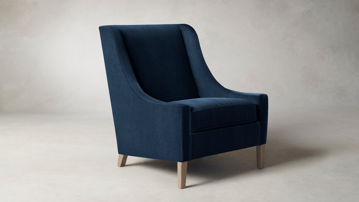 The Chrystie  - Performance Velvet Sapphire Chair