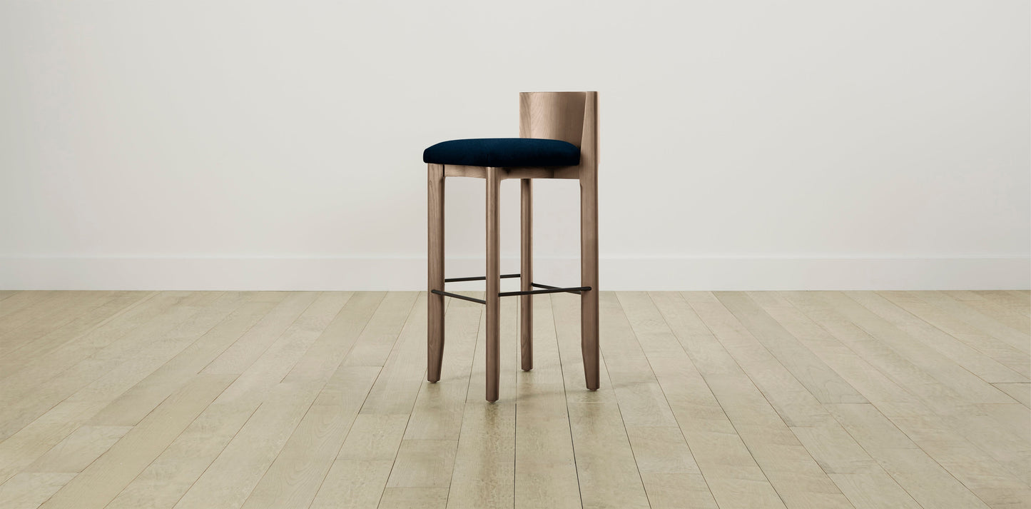 The Delancey with Brushed Nickel - Mohair Admiral Bar and Counter Stool