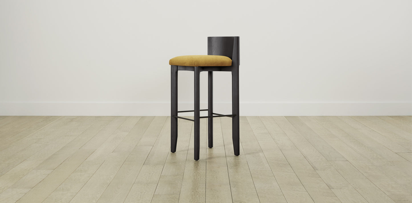 The Delancey with Brushed Nickel - Mohair Amber Bar and Counter Stool