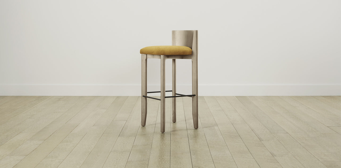 The Delancey with Brushed Nickel - Mohair Amber Bar and Counter Stool