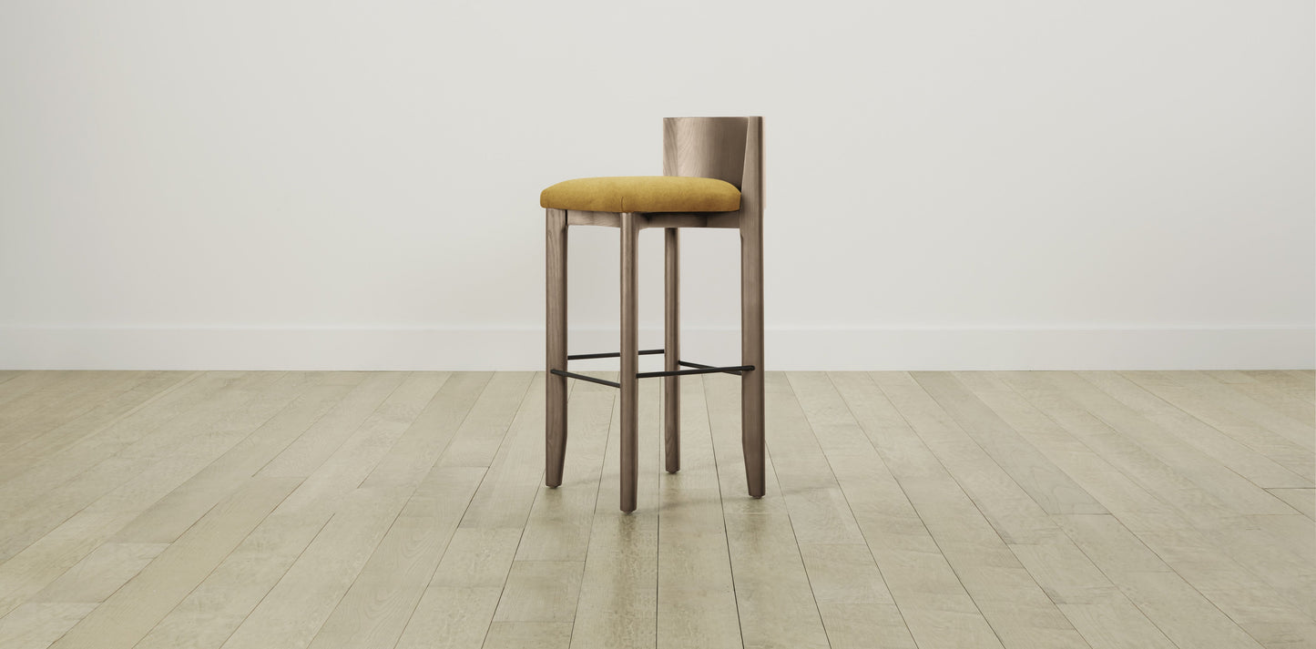 The Delancey with Brushed Nickel - Mohair Amber Bar and Counter Stool