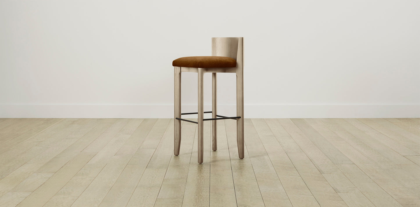 The Delancey with Brushed Nickel - Mohair Brown Sugar Bar and Counter Stool