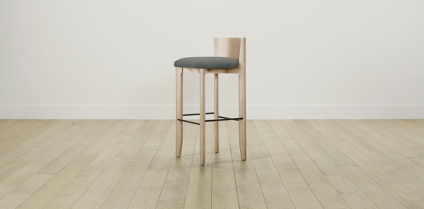 The Delancey with Brushed Nickel - Mohair Fog Bar and Counter Stool