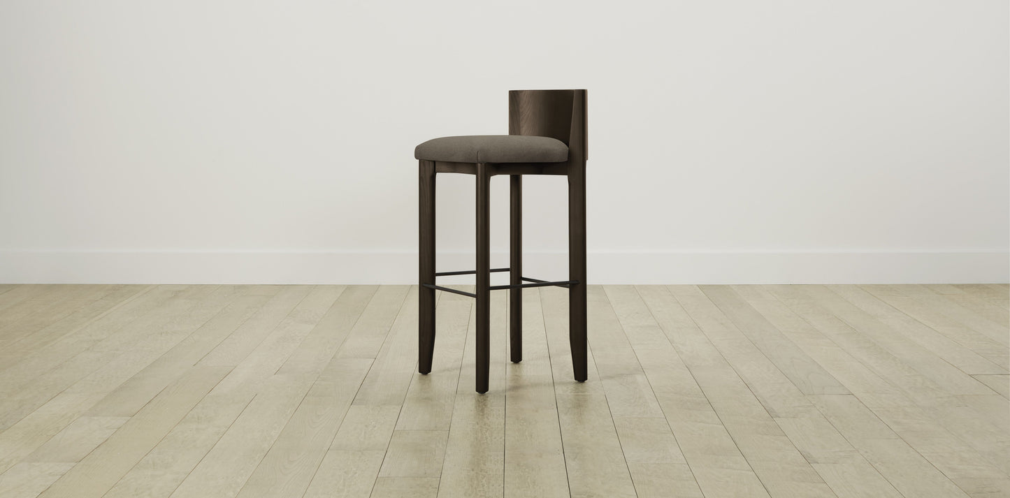 The Delancey with Brushed Nickel - Mohair Mink Bar and Counter Stool