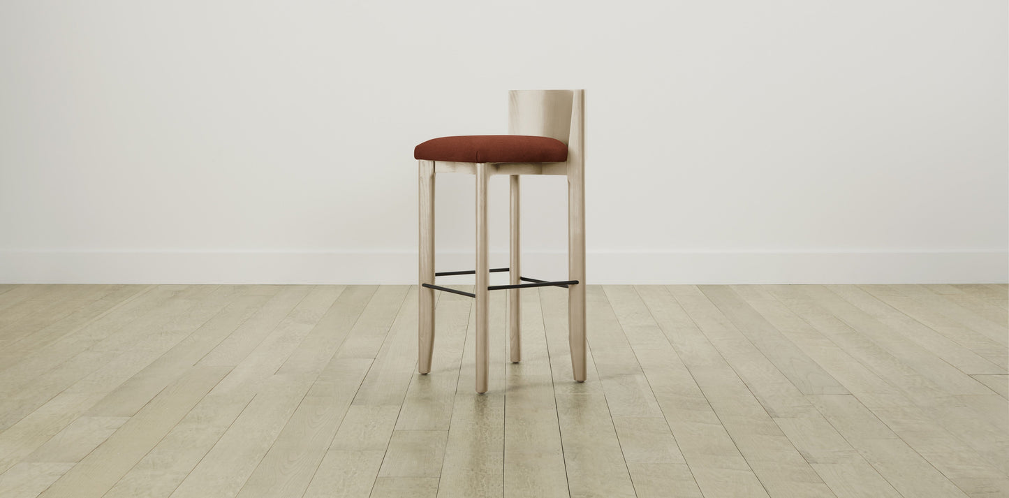 The Delancey with Brushed Brass - Mohair Spice Bar and Counter Stool