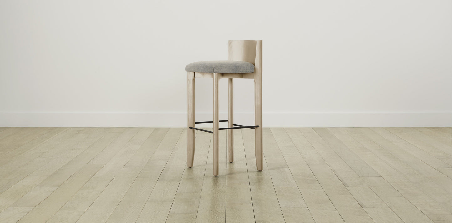 The Delancey with Brushed Nickel - Performance Basketweave Pebble Bar and Counter Stool