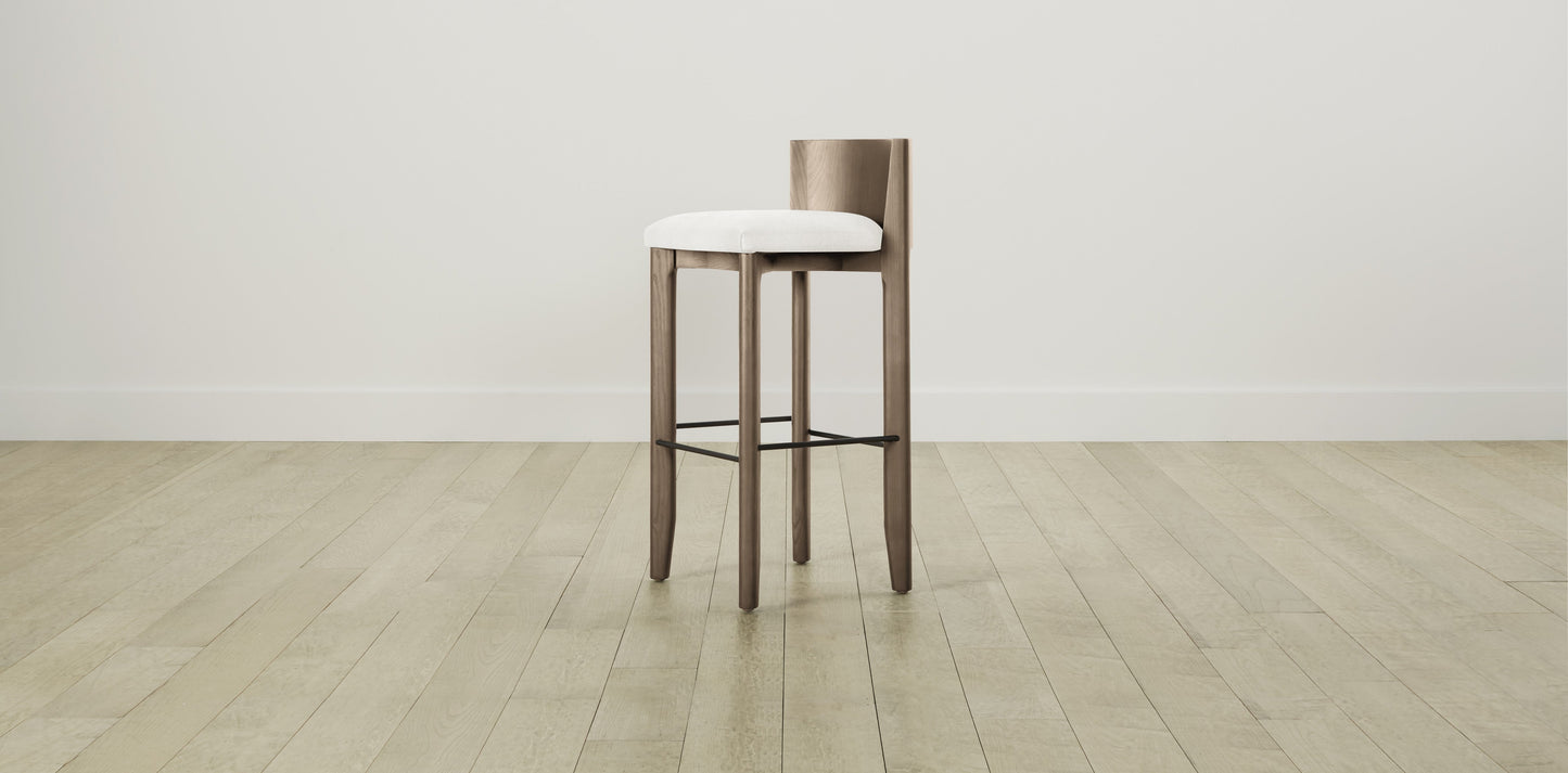 The Delancey with Brushed Brass - Performance Chevron Powder Bar and Counter Stool