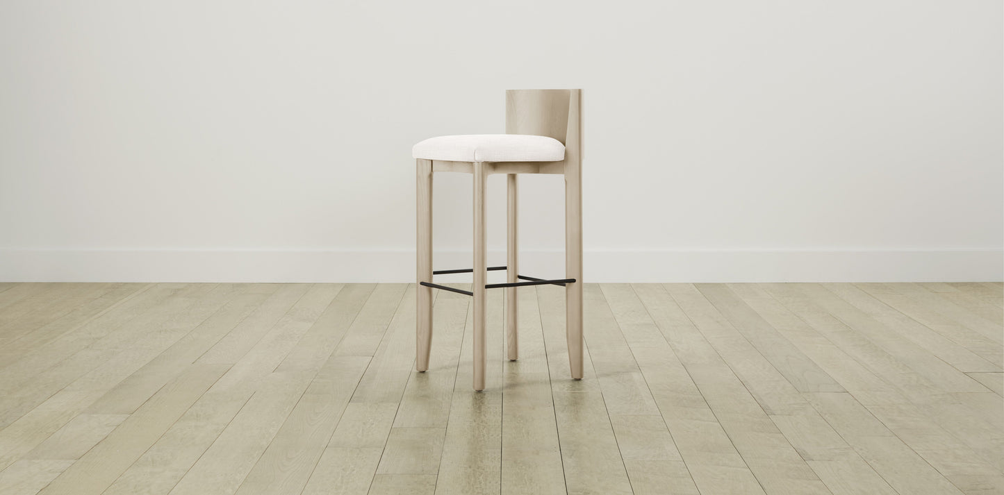 The Delancey with Brushed Brass - Performance Textured Tweed Snow Bar and Counter Stool