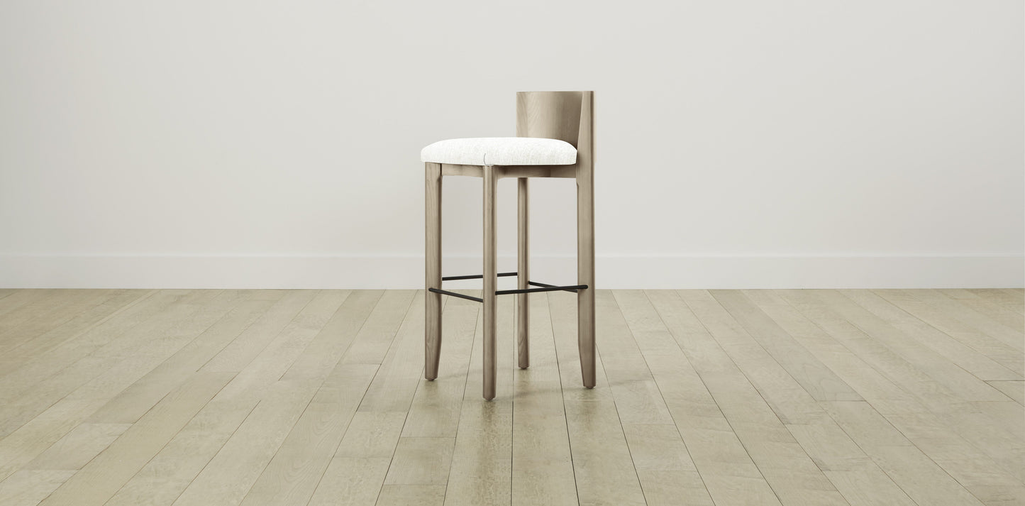 The Delancey with Brushed Brass - Performance Tweed Salt Bar and Counter Stool