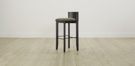 The Delancey with Brushed Brass - Performance Velvet Olive Bar and Counter Stool