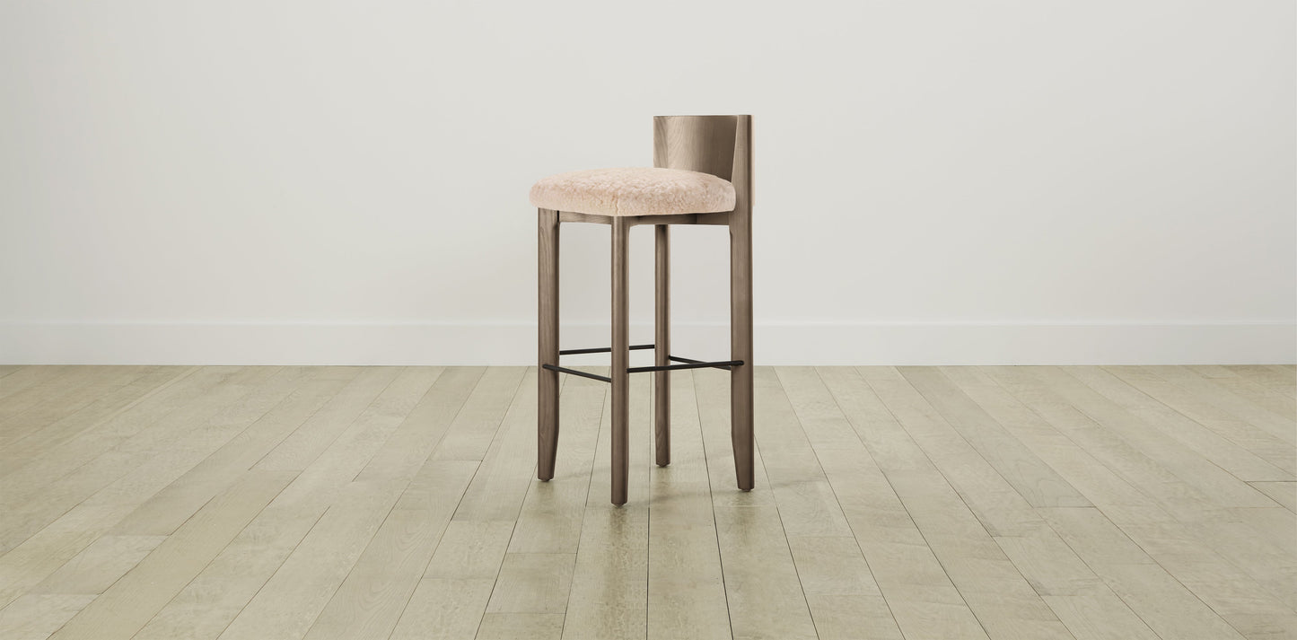 The Delancey with Brushed Brass - Shearling Shea Bar and Counter Stool