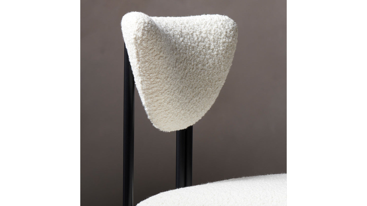 The Cooper  - Italian Bouclé White Counter Stool