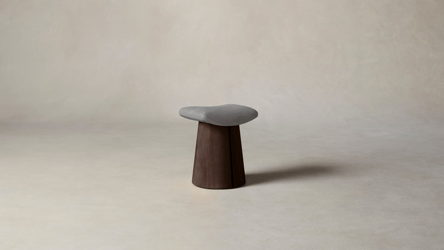 The Weston  - Nubuck Leather Asphalt Accent Stool