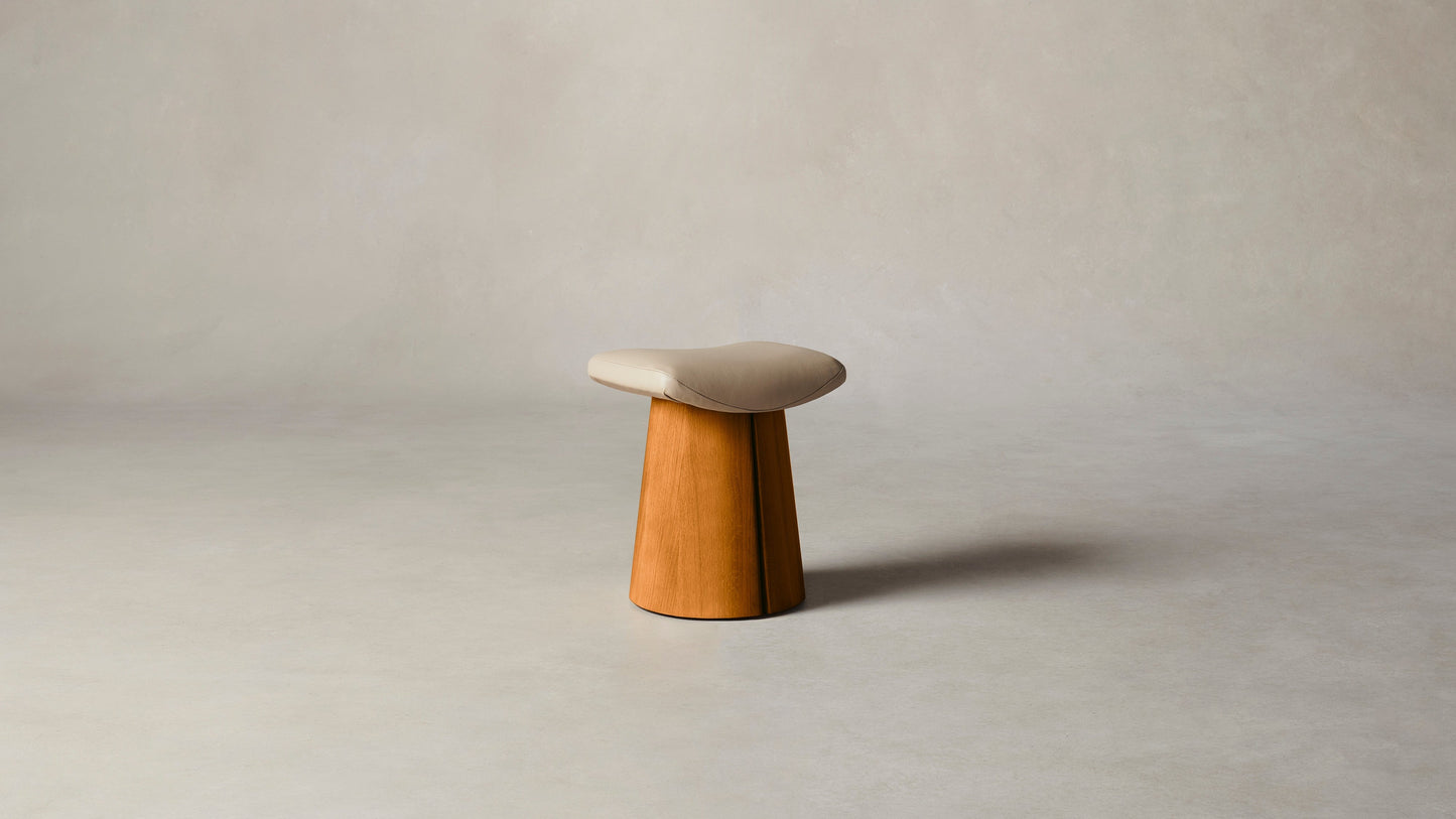 The Weston  - Pebbled Leather Stone Accent Stool