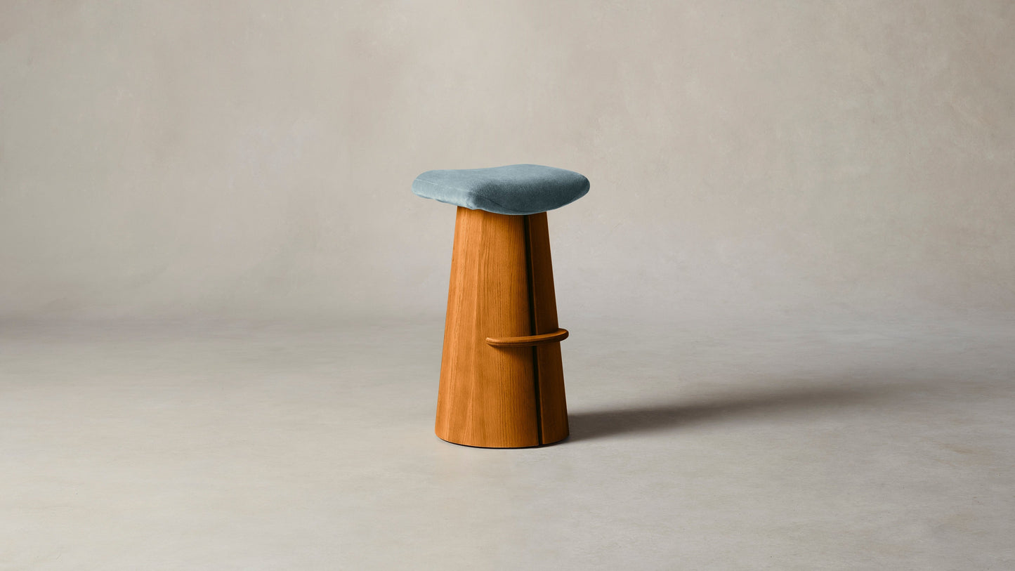 The Weston  - Mohair Slate Blue Bar and Counter Stool